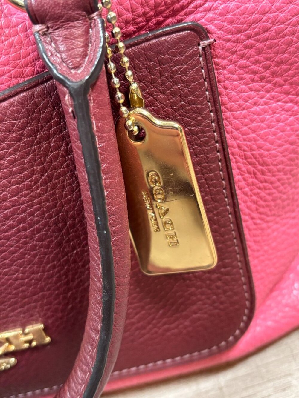 Coach Mini Emma Satchel Two Tone Pink Pebbled Leather… - Gem